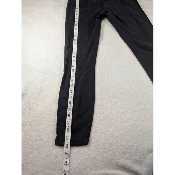 Anthropologie Cropped Pants Button‎ Accent Casual Trousers Black Size 26 - Picture 10 of 13